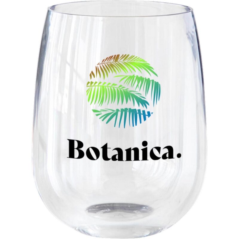 Custom Symglass 12oz Clear Stemless Wine Glass - 1